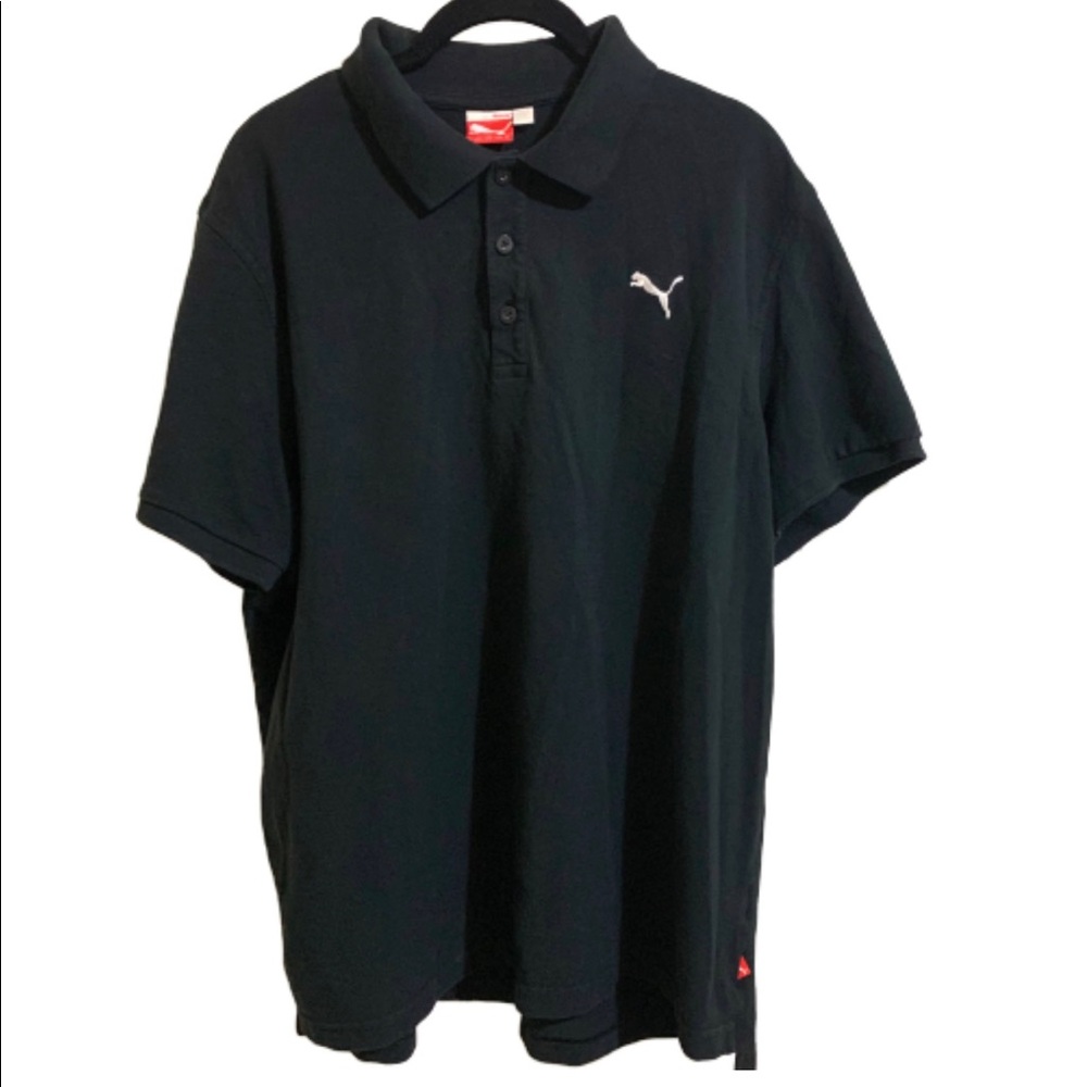 SOLD.     Puma Black Short Sleeve Polo Shirt - XL